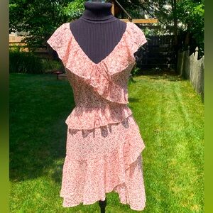 NWT Senlis Aria Ruffle Dress Pink Country Floral